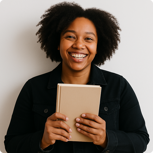 Creative professional holding a notebook